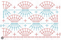 a pattern with a blue and red pattern on a white background