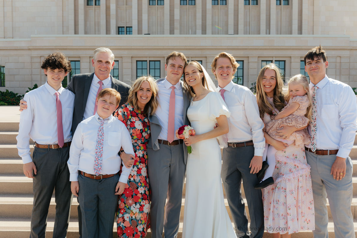 Heather's family at the wedding of her son.