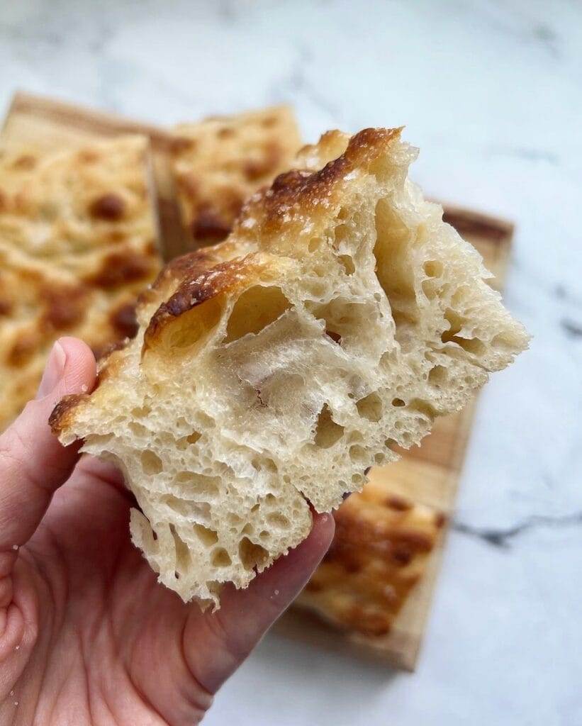 A slice of focaccia.