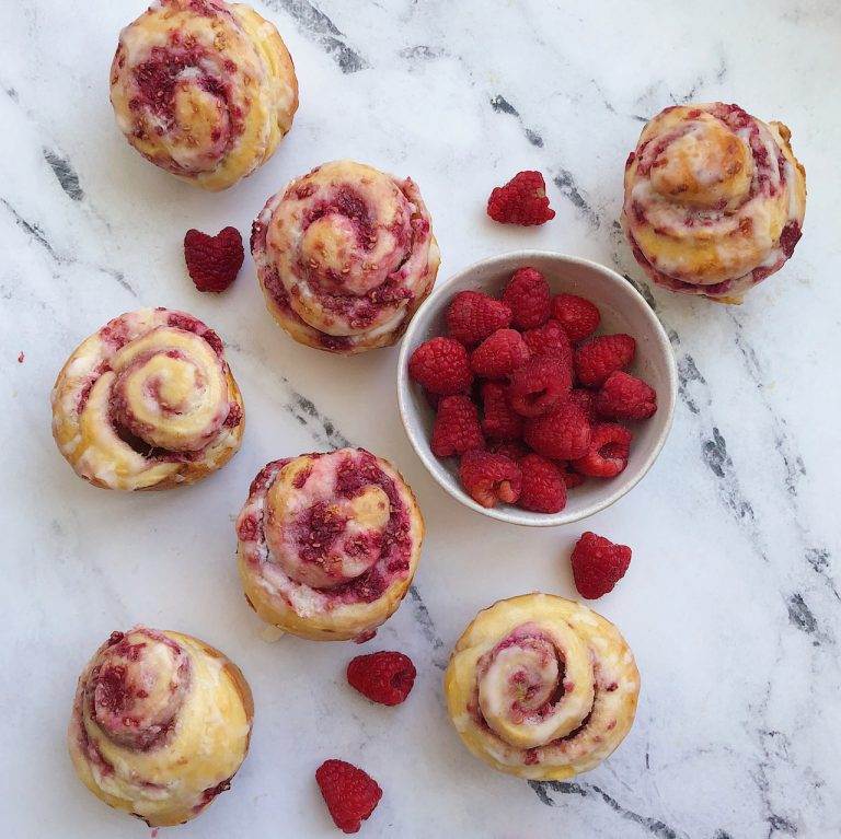 Raspberry Brioche Rolls