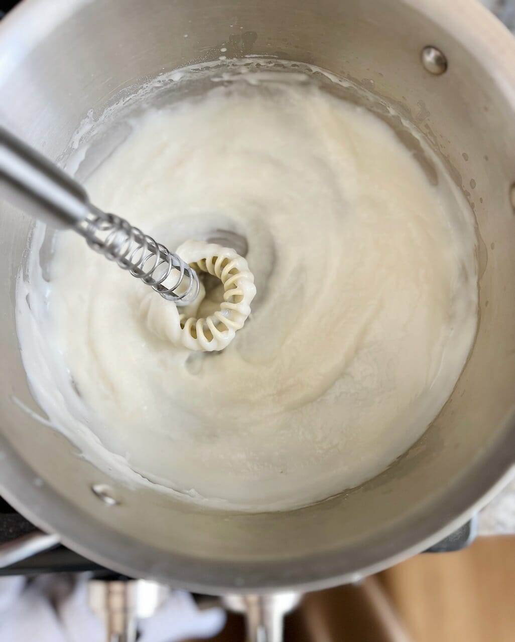 Tangzhong mixture in a saucepan.