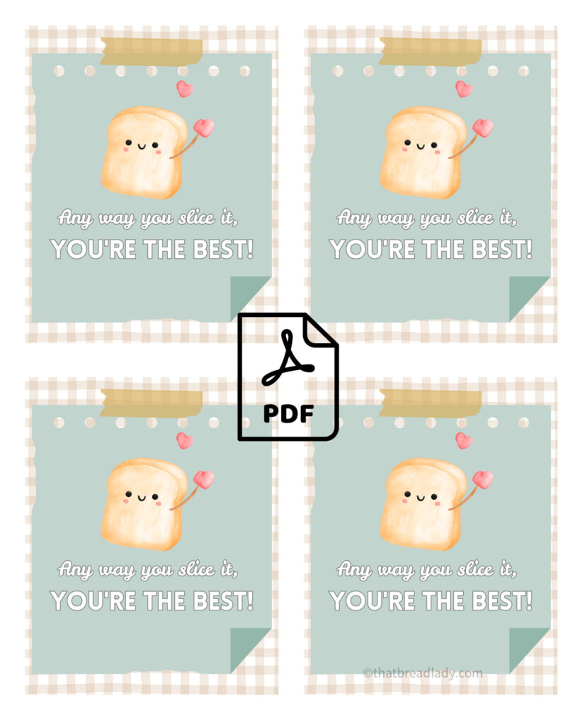 An image of four gift tags on one page for a pdf printable.